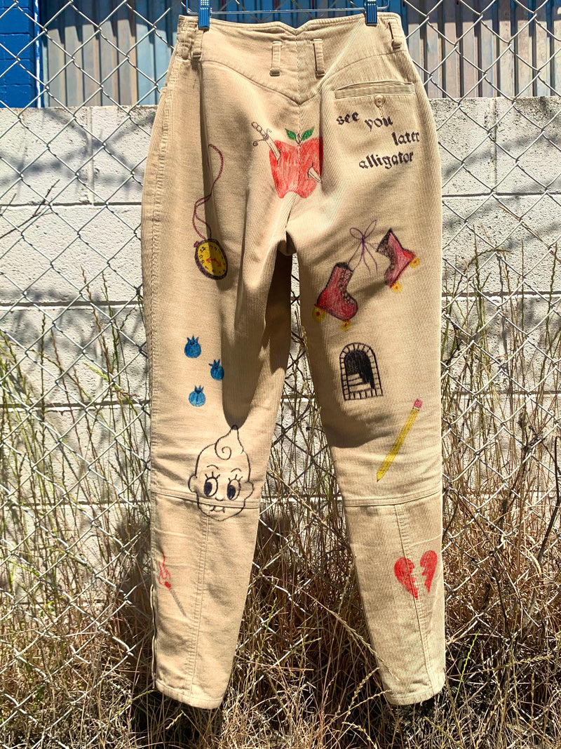 1980's Rocky and Bullwinkle Cordoroy Riding Pants