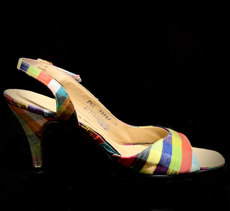 1960's Rainbow Slingback heels