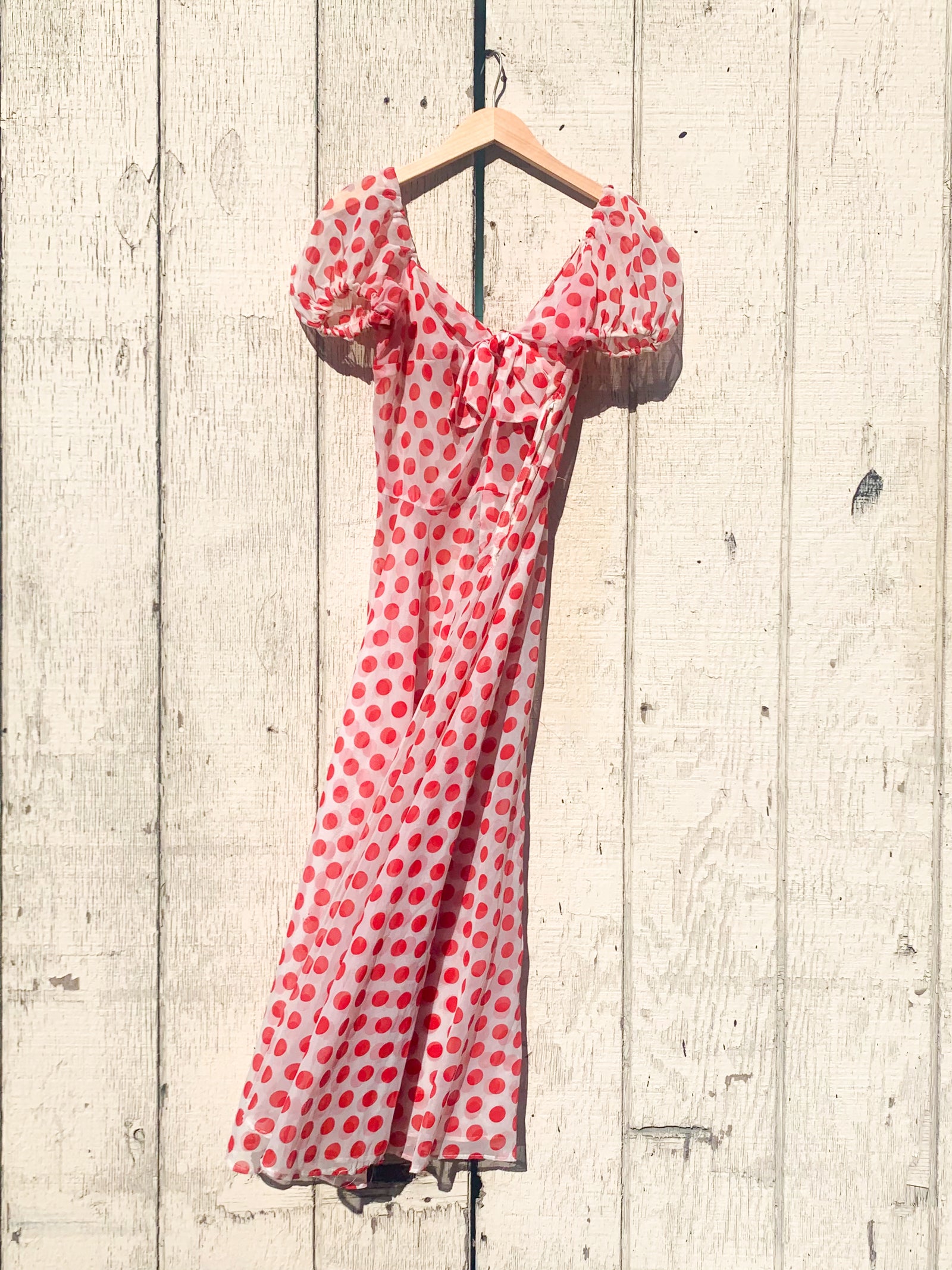 2024 Vintage Polka dot red and white dress with inner Slip. 5-6 years.