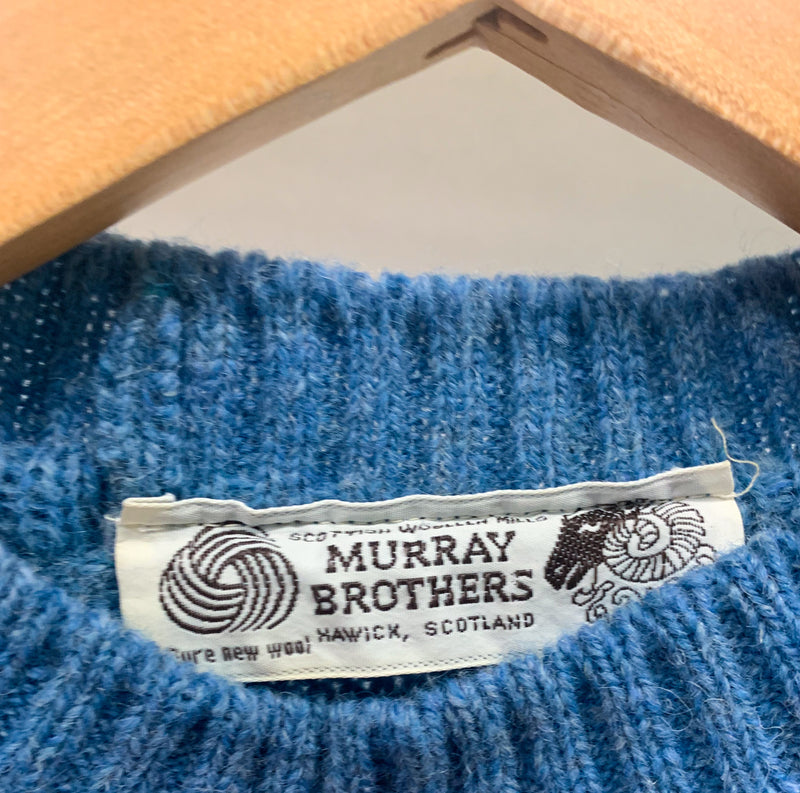 1970s Baby Blue Wool Nordic Sweater