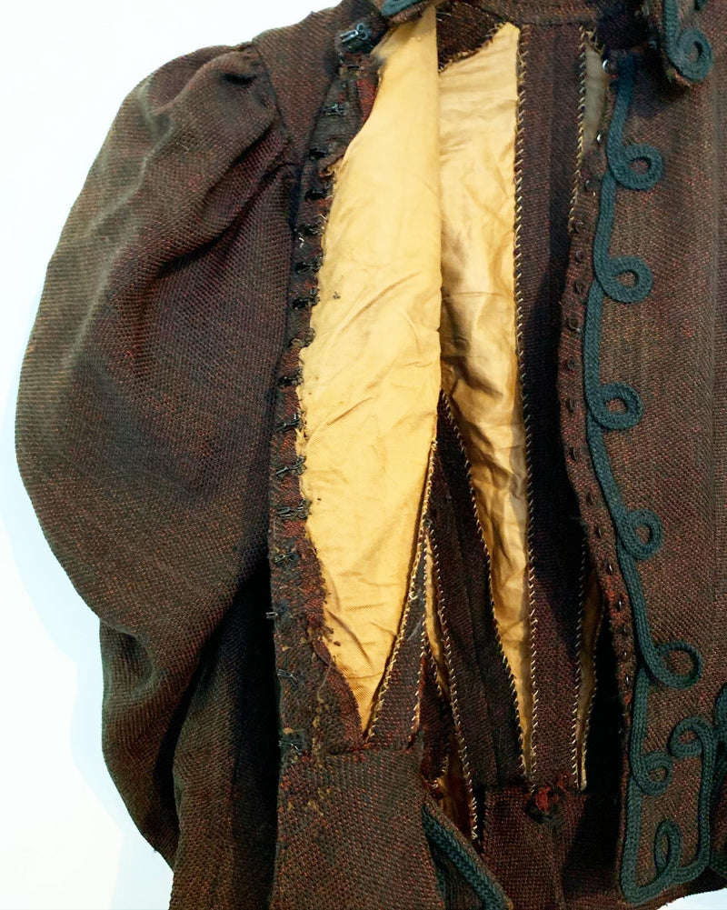 Wool Edwardian Jacket with Mutton Sleeves