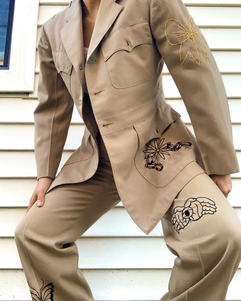 Hand-embroidered 1970s Cadet Suit