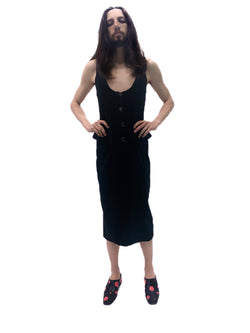 1980's Black Velvet Anna Sui Dress
