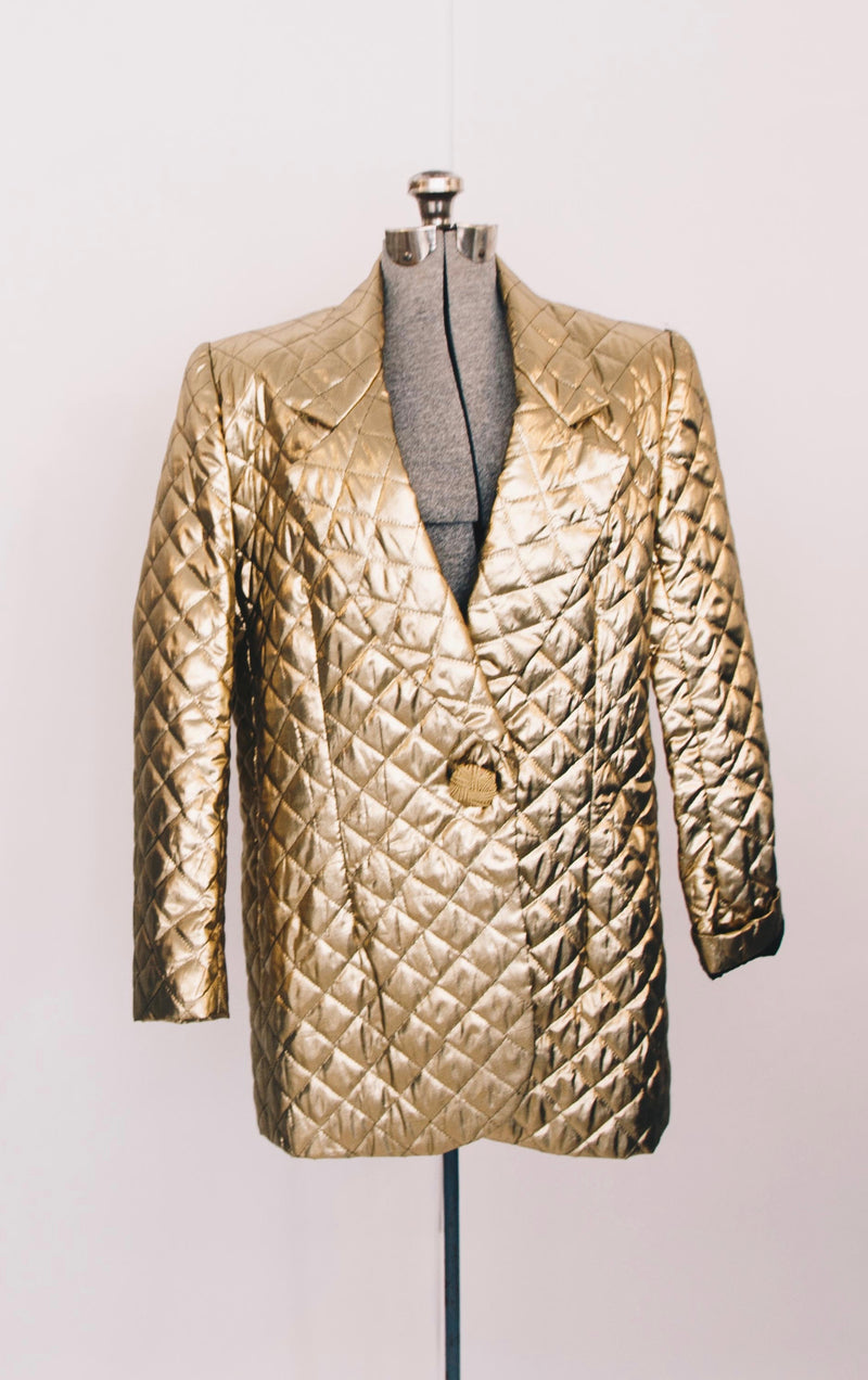 1980s gold quilted tuxedo balzer