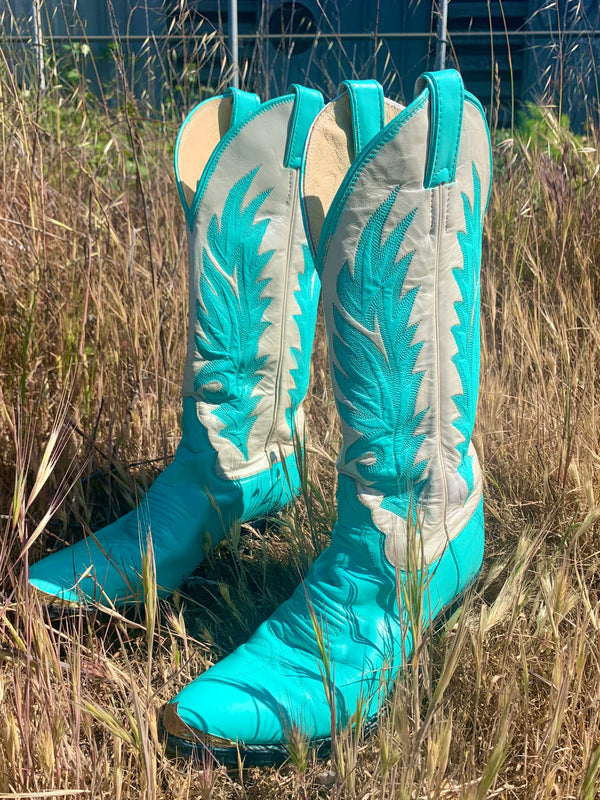 Hand-painted Seafoam Justine Boots