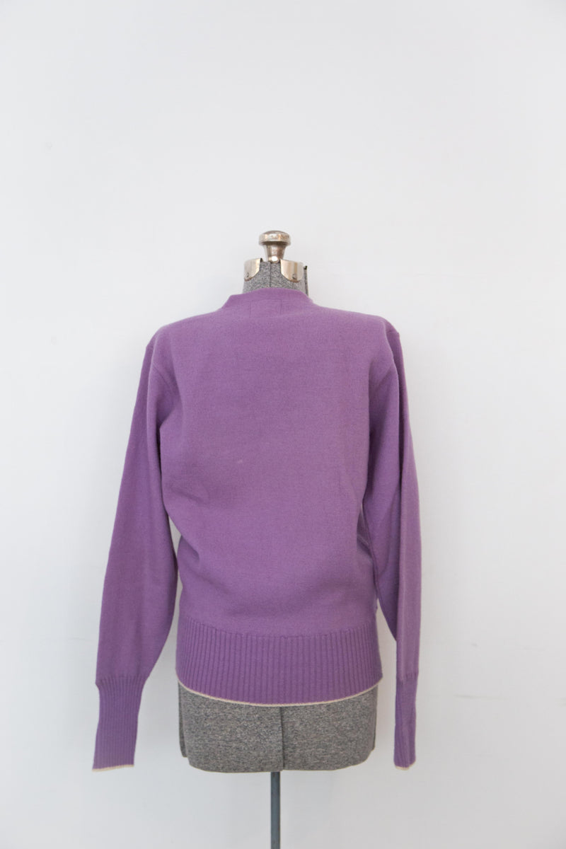 1940s light purple letterman sweater