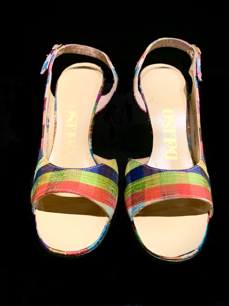 1960's Rainbow Slingback heels