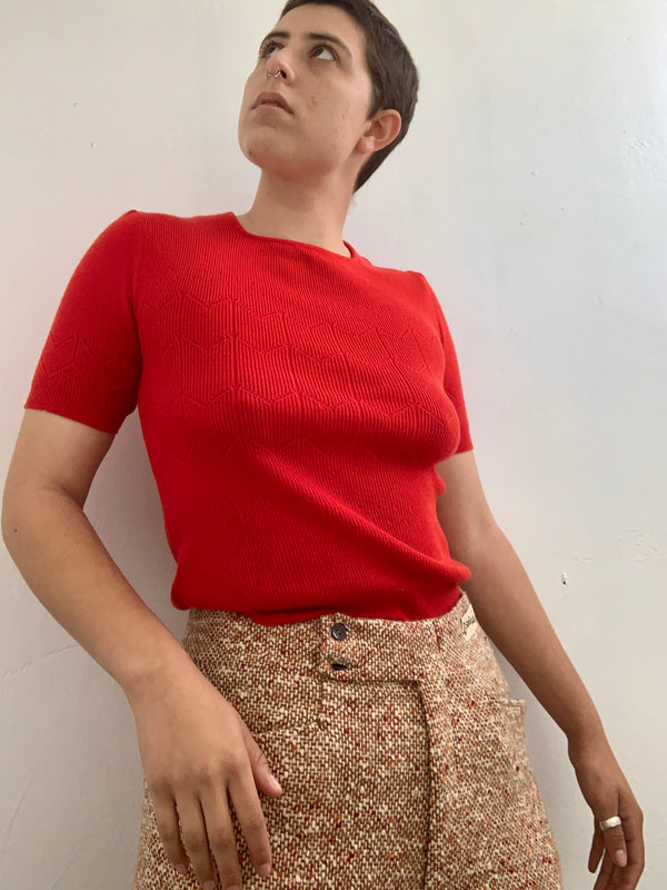1960's Red Cropped Sweater