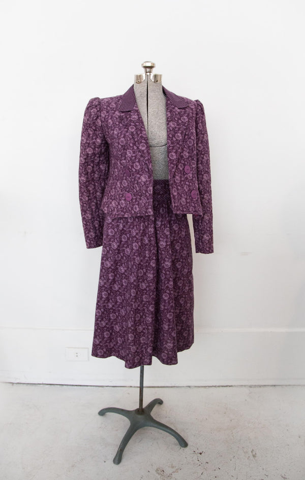 70s Gunne Sax quilted jacket and skirt set