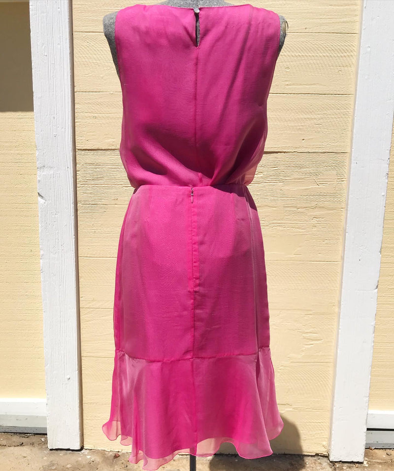 Y2K pink Chanel silk skirt set