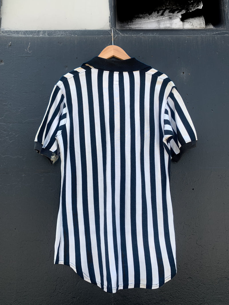 1960's Knit Black & White Striped Referee Shirt