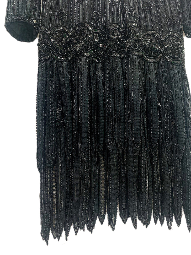 1980's Judith Ann Creations Flapper-Style Beaded Dress