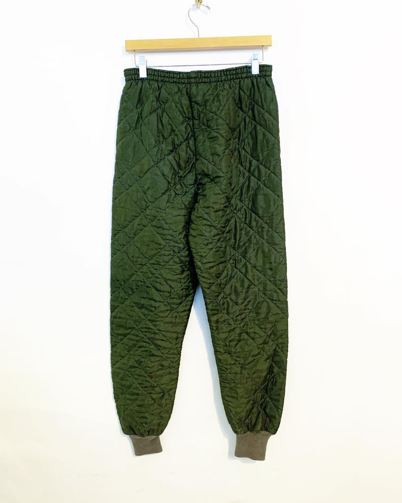 Vintage Dark Green Quilted Army Pants