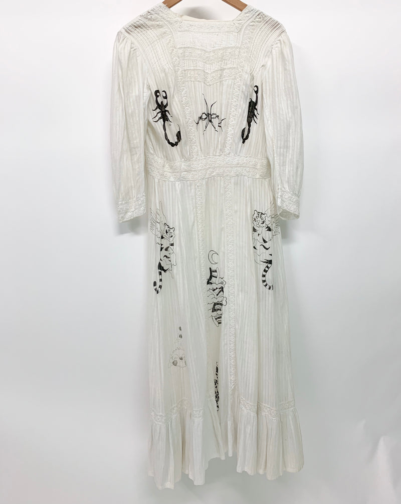Hand-Inked Edwardian Apron Dress