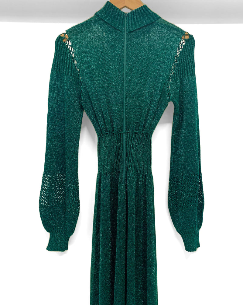 1970's Green Knit Wenjilli Dress