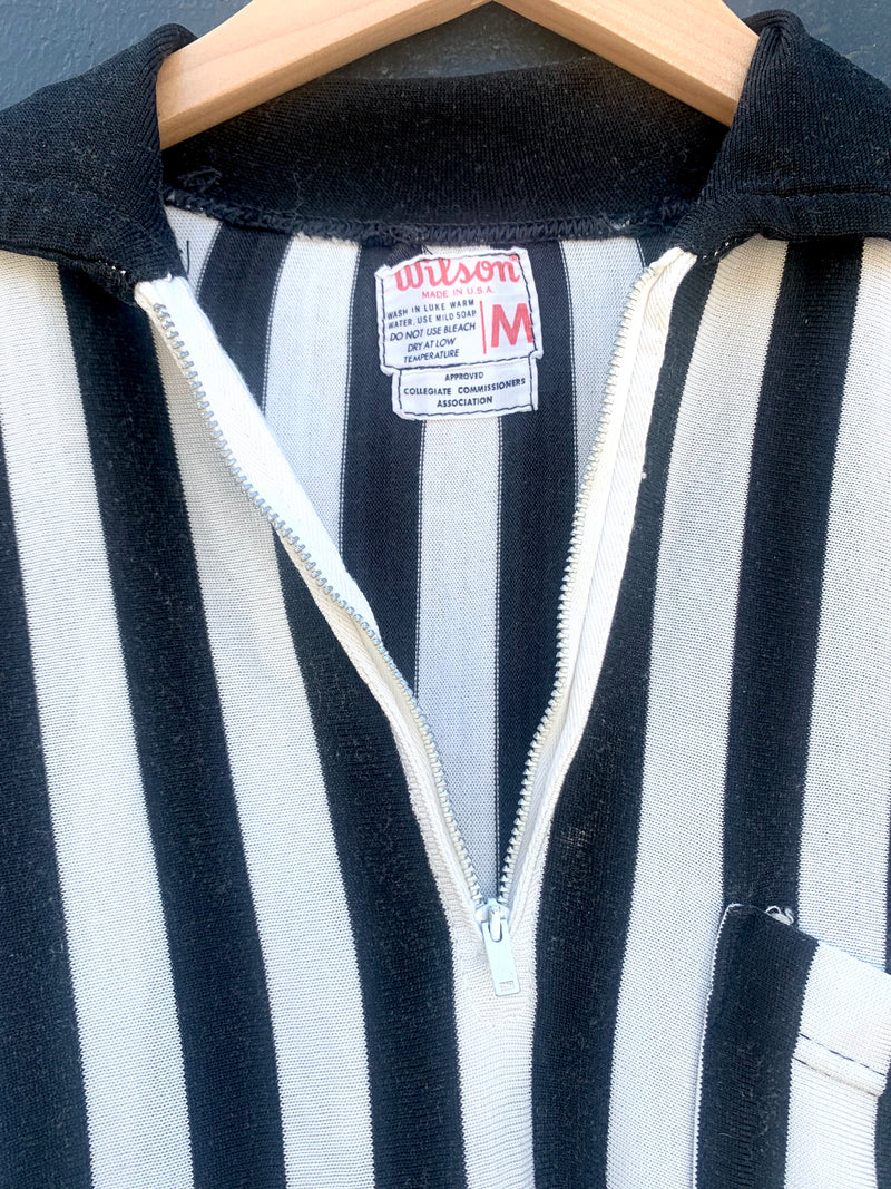 1960's Knit Black & White Striped Referee Shirt